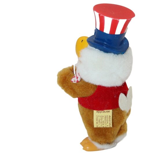 Applause 1984 Olympic Eagle Uncle Sam Plush Figurine With Striped Hat & Bow Tie - Picture 4 of 5